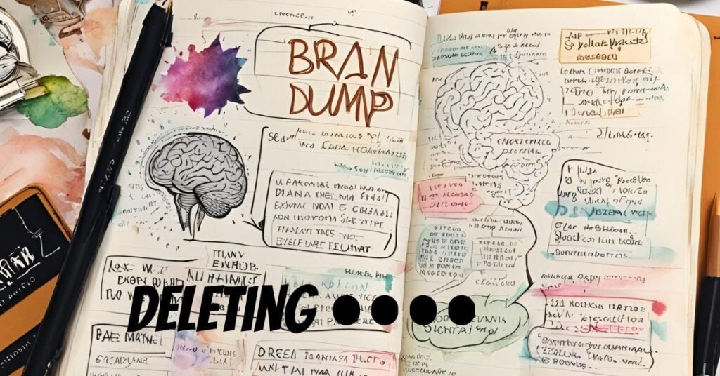 Free‑writing brain‑dump journal page, capturing thoughts in a digital‑free writing practice.