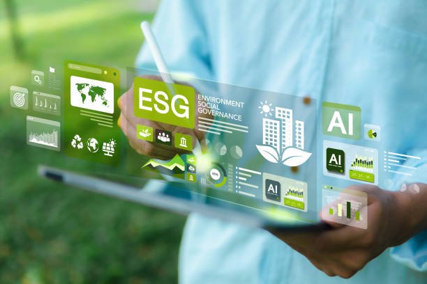 7 Thrilling Sustainable Living Challenges to Try This Month: Your Eco-Adventure Awaits! A business professional analyzes corporate responsibility by reviewing ESG performance data on a tablet, focusing on environmental, social, and governance metrics.