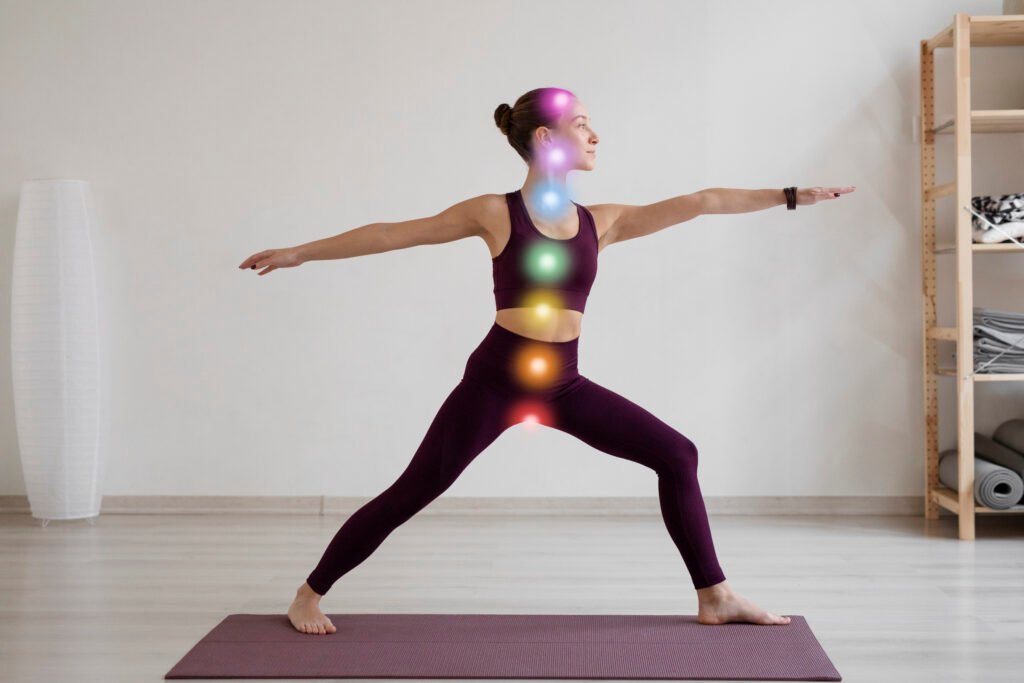 Body Scan Meditation: 3 Simple Ways to Unlock Relief and Beat Daily Burnout Young Woman Meditating With Chakras Her Body 1024x683
