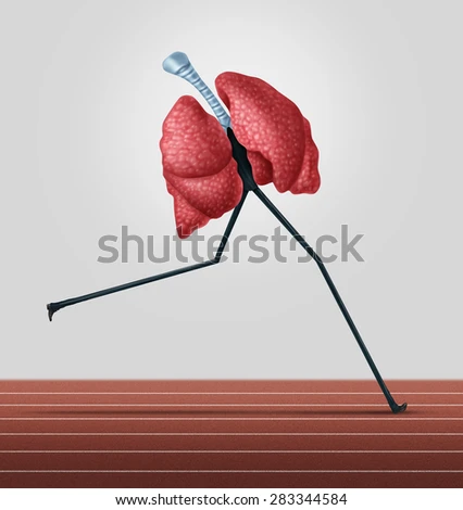Stock Photo Cardiovascular Exercise And Physical Fitness Concept As Human Lungs With Legs Running On A Track As 283344584
