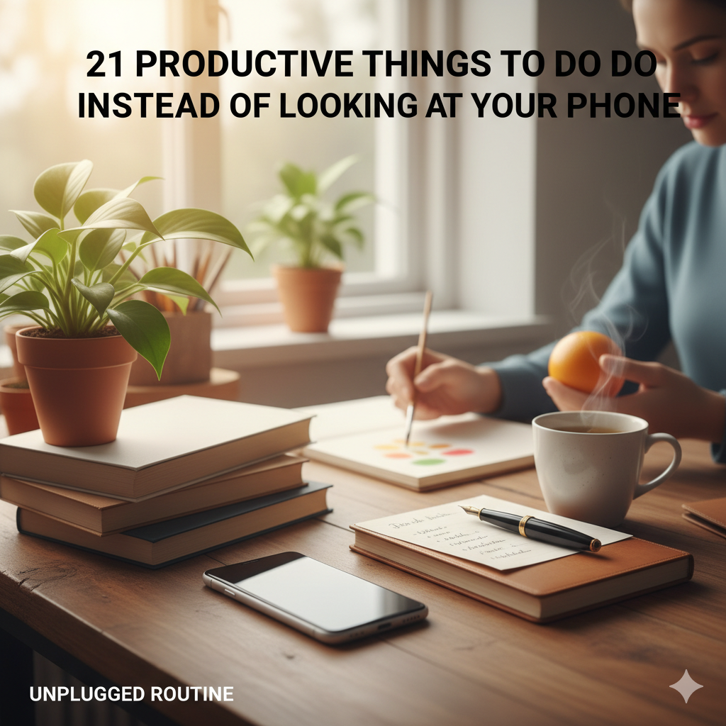 Stop the Scroll: 21 Productive Things to Do Instead of Looking at Your Phone (The 5-Minute High-ROI Guide) Gemini Generated Image 7ddu2f7ddu2f7ddu