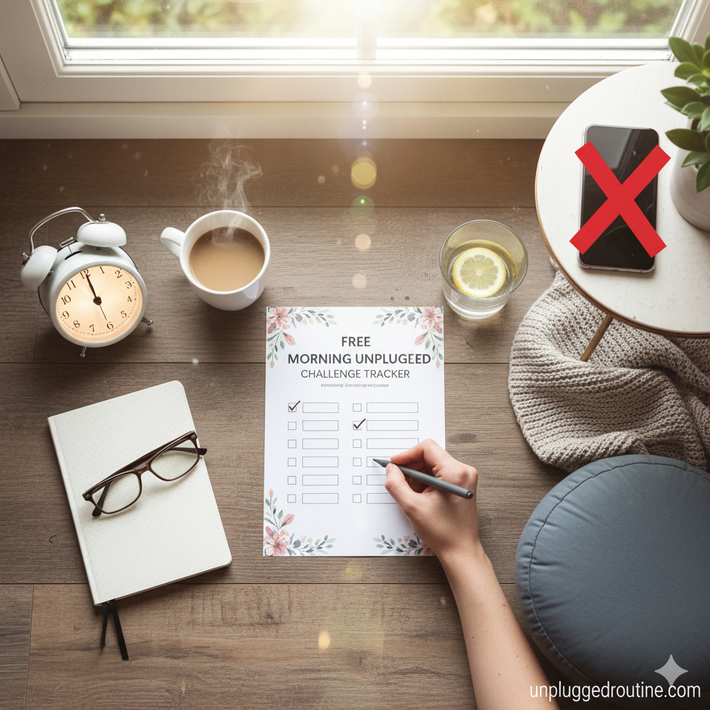 7-Day Morning Unplug Challenge (Free Printable Tracker): Master Your Digital Boundaries! gemini generated image avbb1savbb1savbb