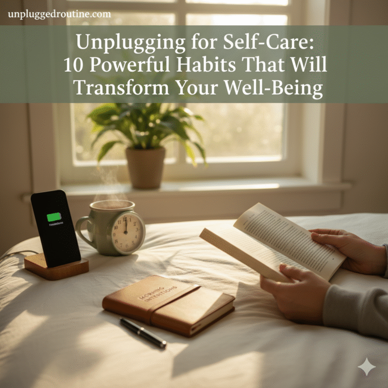 Unplugging for self-care is non-negotiable. Get 10 powerful habits to ditch digital stress, reset your nervous system, and immediately transform your mental well-being.