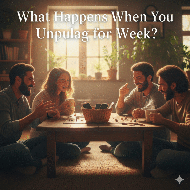 People engaged in real-world connection and fun, symbolizing the transformative experience of finding out What Happens When You Unplug for a Week? and embracing an unplugged routine.