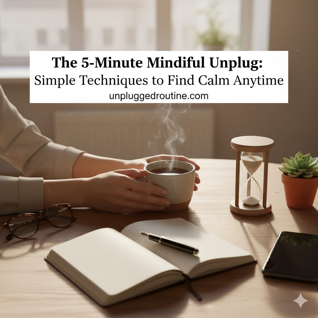 The 5-Minute Mindful Unplug: Simple Techniques to Find Calm Anytime Gemini Generated Image Tf45v3tf45v3tf45